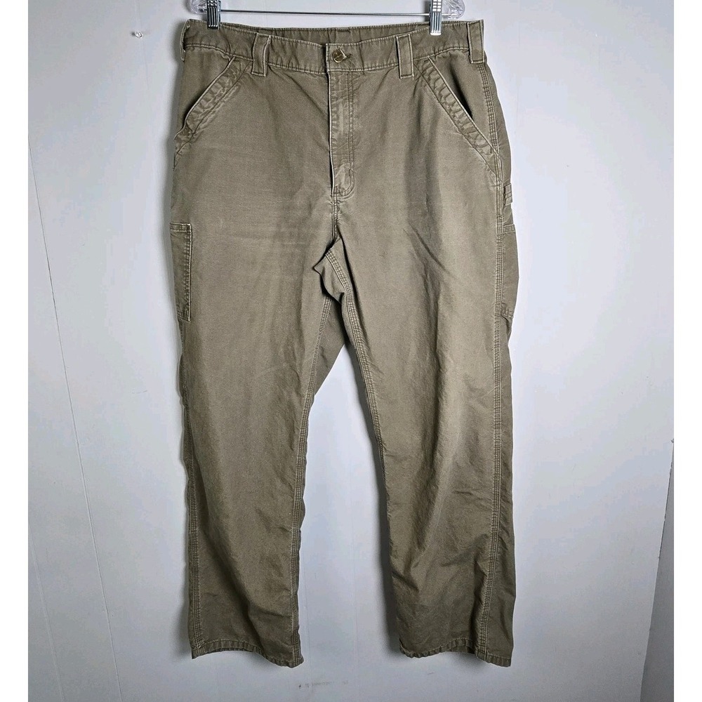 CARHARTT ORIGINAL FIT DUNGAREE 14806 PANTS 38X32 TAN UTILITY WORKWEAR OUTDOOR